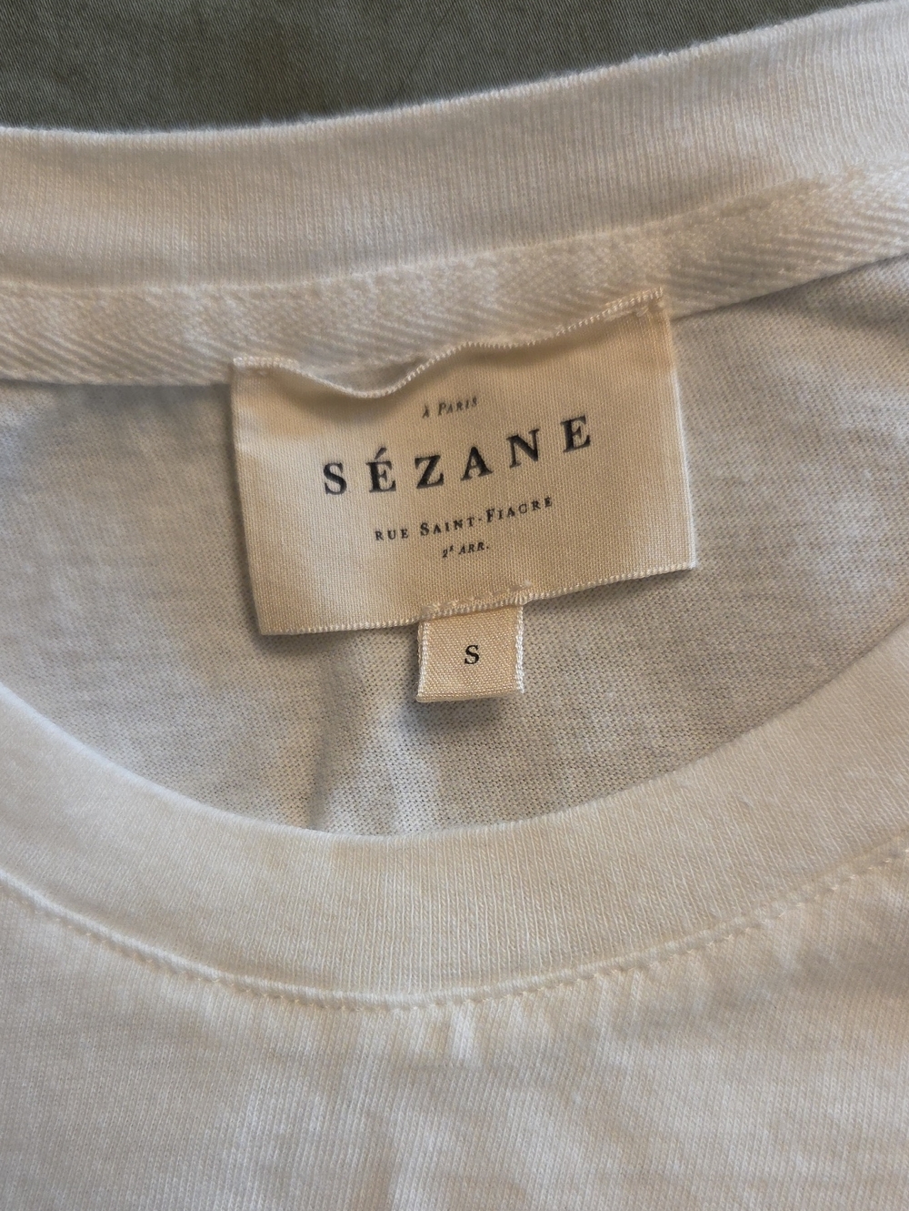 Like New Sezane Conrad T-shirt White / Navy - Size S - Picture 2 of 6